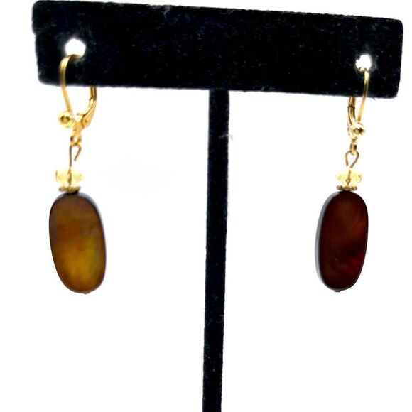 Tiger’s Eye Dangle Earrings - Picture 1 of 4